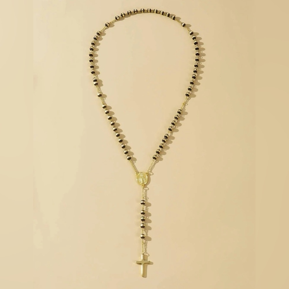 Unisex Stainless Steel Rosary Necklace - Picture 7 of 8